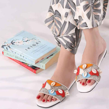 Seashell Serenade – Seashell Embellished Slides For Women